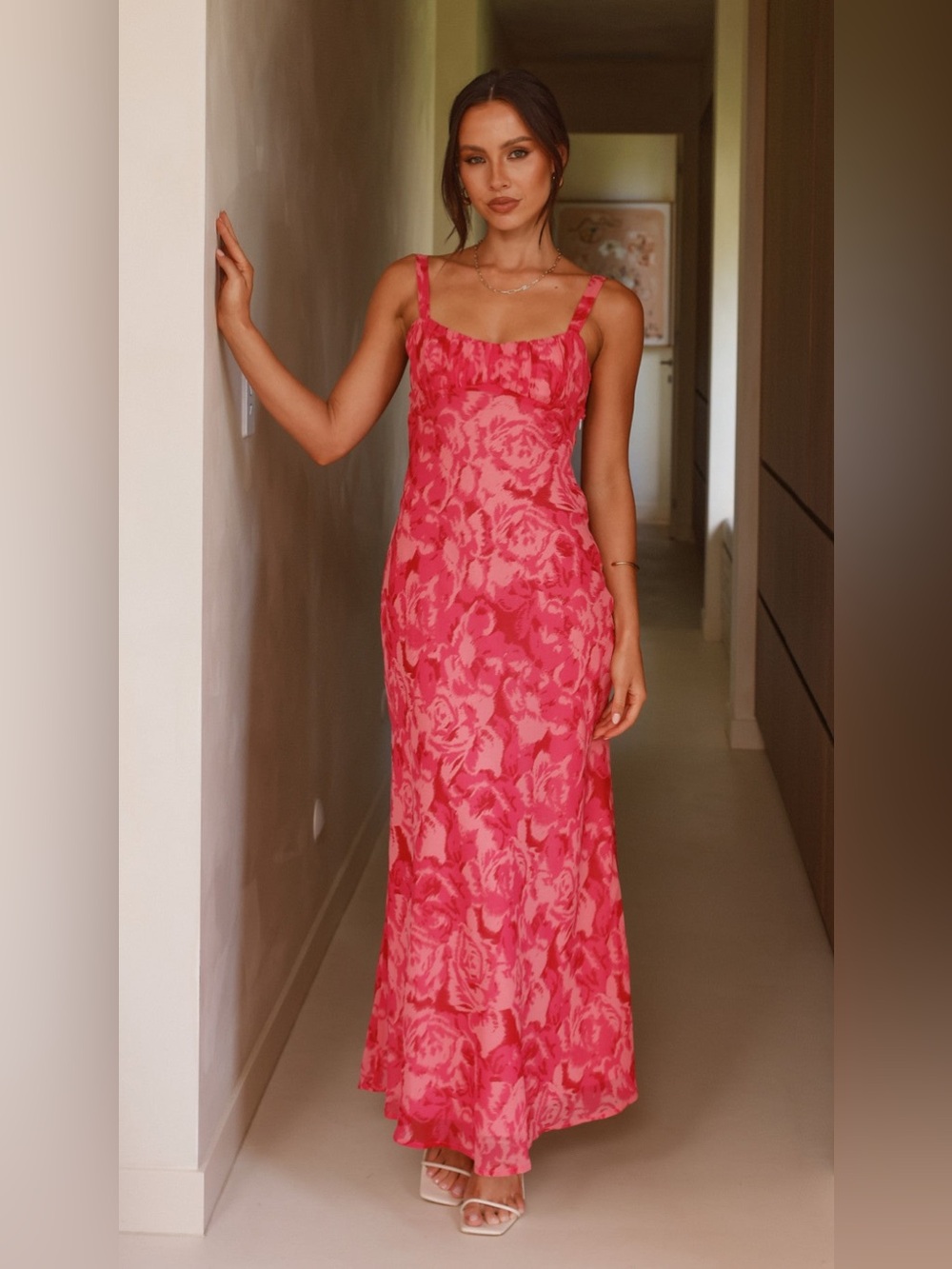 Billy J - Margo Midi Dress Pink Floral - Size 12 - NWT